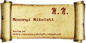 Mosonyi Nikolett névjegykártya