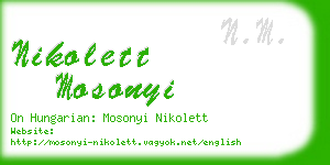 nikolett mosonyi business card